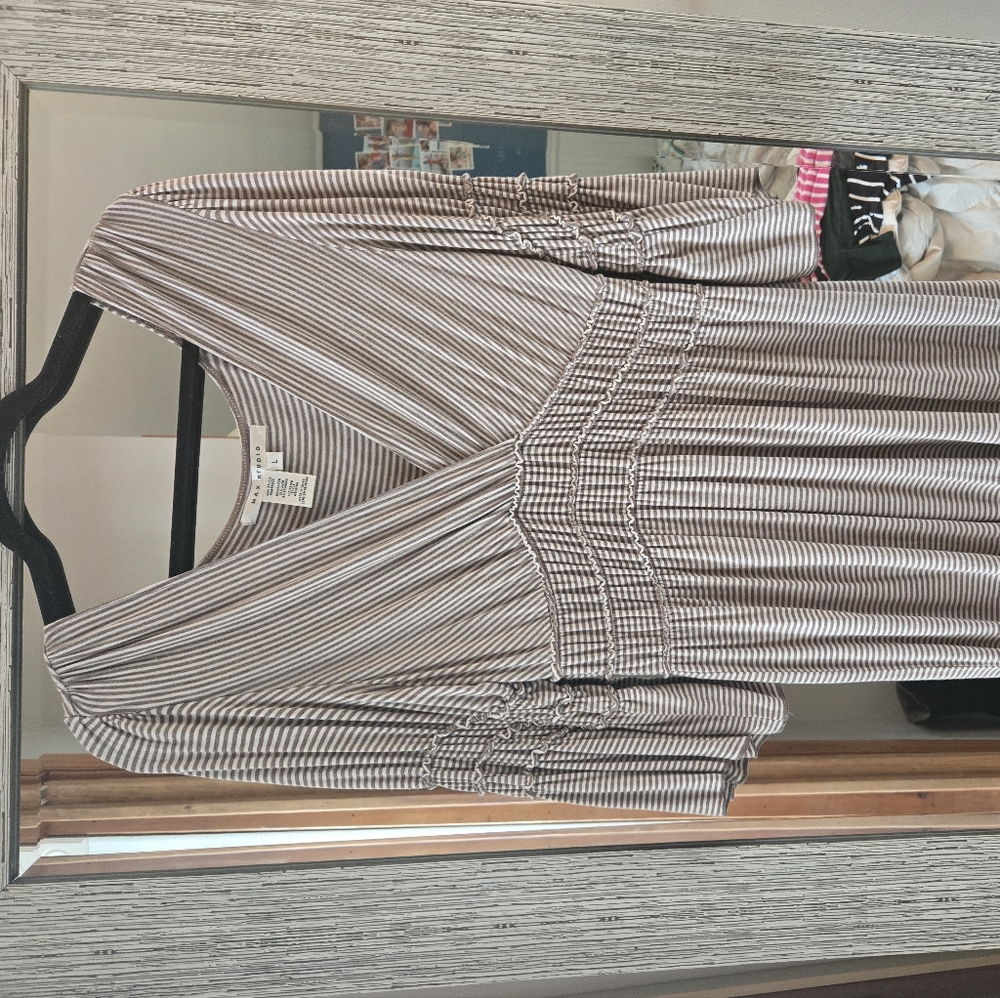 Striped V-Neck Dress